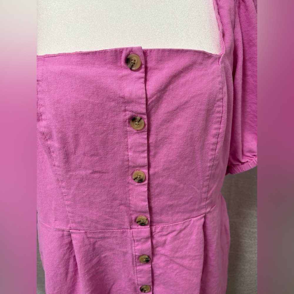 Old Navy women’s Pink Midi Dress XL Smocked, Coquette, Dollcore, Cottagecore - Picture 3 of 10